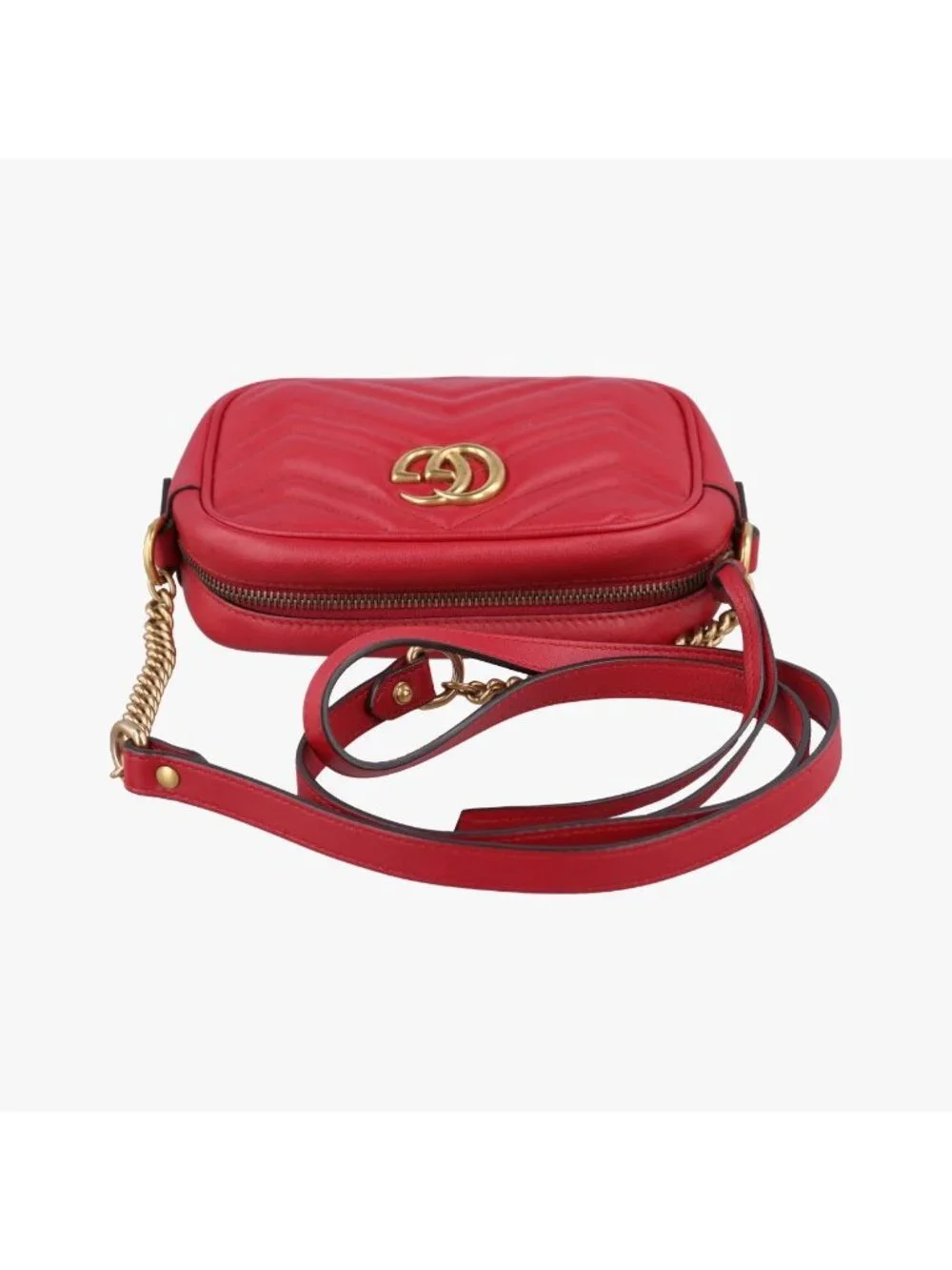 Gucci GG Marmont Red Leather Shoulder